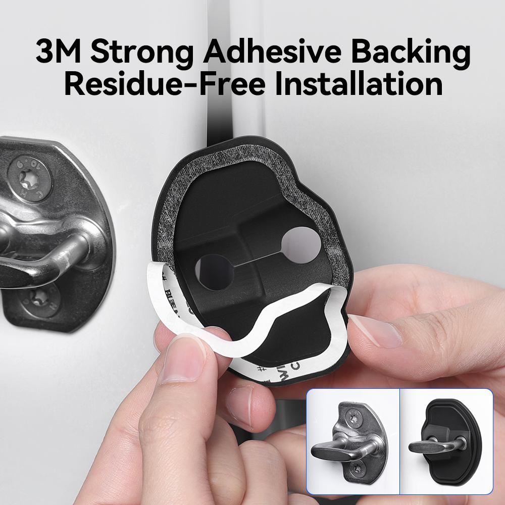 YZ 4Pcs Car Silicone Door Lock Cover Protective Stickers Car Door Lock Damper For Tesla Model 3 Y YL Highland Juniper Accessorie