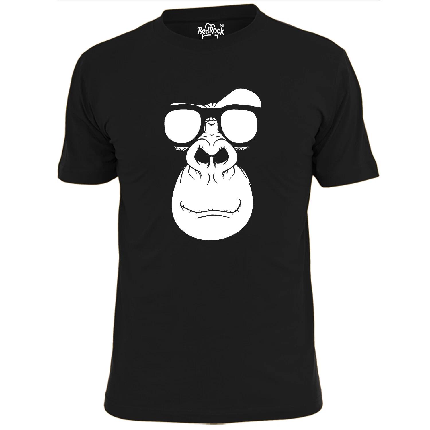 Mens Monkey Wearing Glasses Silhouette T shirt 4XL