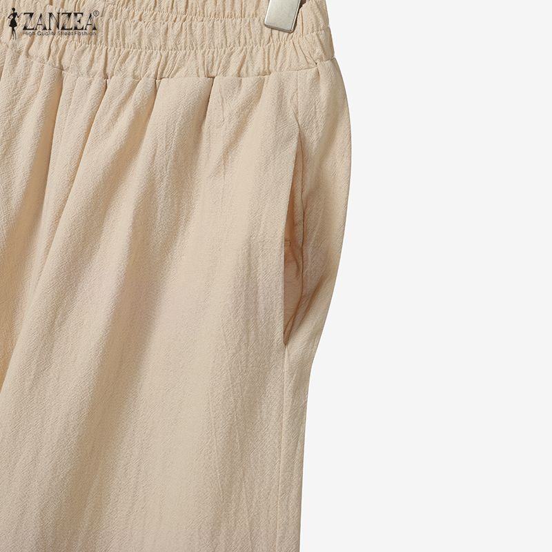 ZANZEA Two Piece Suit Women V Neck Long Sleeve Lace-up Blouse and Pants Casual Sets