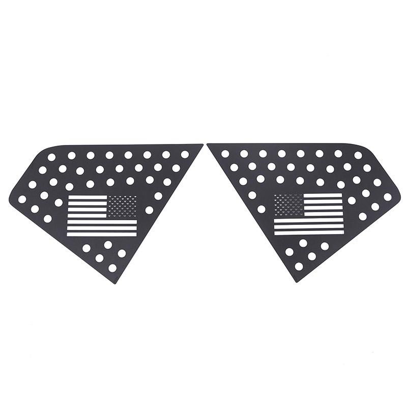 For Kia Soul - Aluminum Alloy Black Car Rear Triangular Glass Window Honeycomb Decorative Panel Sticker Accessories