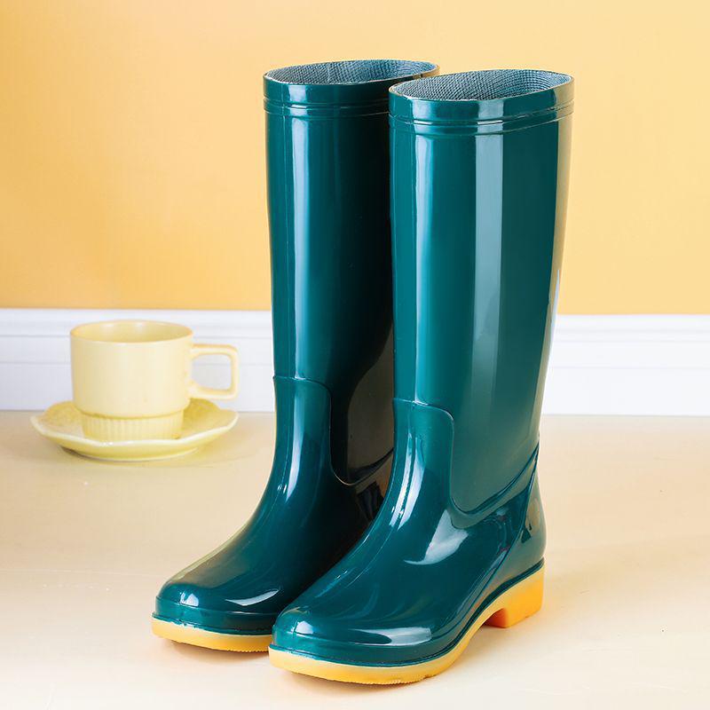 Dámské fleecem podšité protiskluzové nepromokavé gumové holínky s vysokým svrškem