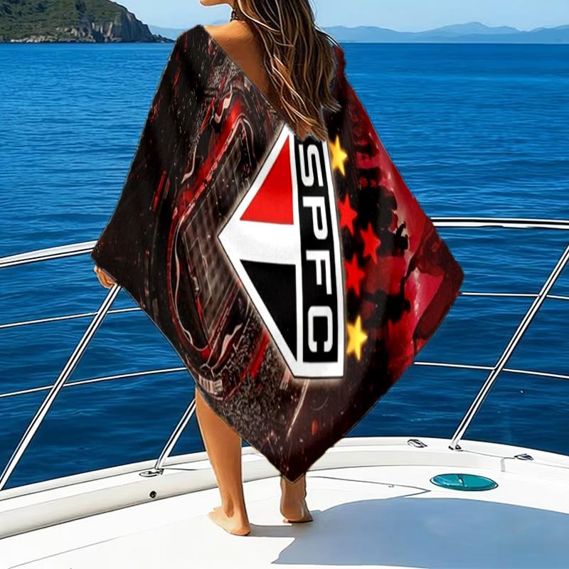 Pau-lo Fc Emblem Printed Beach Towel, Super Soft Microfiber, Perfect Gift Birthday, for Pool, Beach, Travel, for Family and Friends