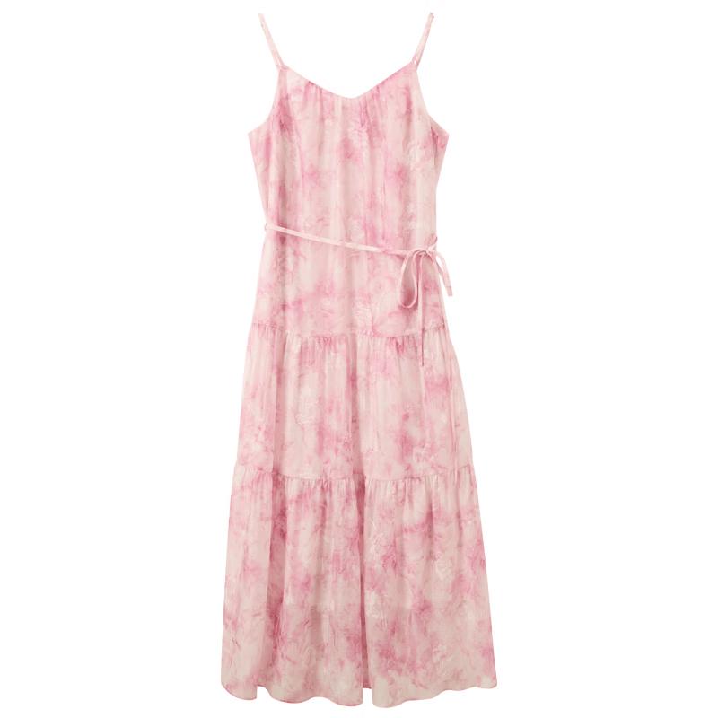 San Cai 2026 Summer French Romantic Floral V-Neck Sleeveless Maxi Dress XL