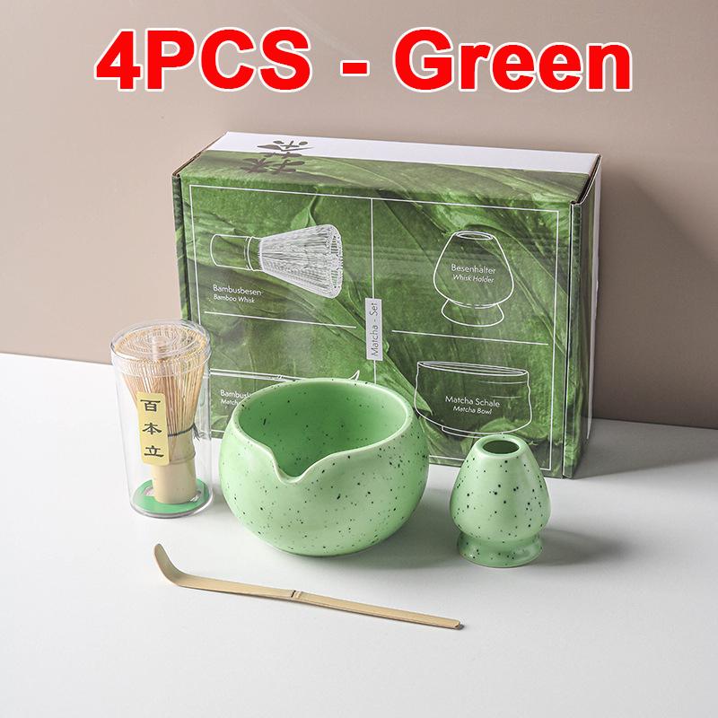 Set Cadou Matcha Tradițional 4/5/7/8 buc Tel Matcha Bambus Linguriță Bol Matcha Ceramic Suport Tel Seturi Ceai Japonez