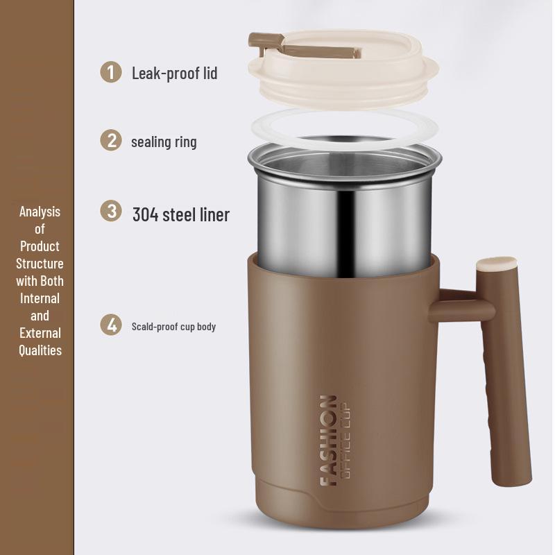 304 Stainless Steel Travel Mug with Lid - Multi-purpose Coffee, Tea, & Office Cup