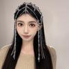 Long Tassel Water Drop Crystal Women Head Chains Clear Bead Forehead Headbands Wedding Party Fairy Ornaments Hairband