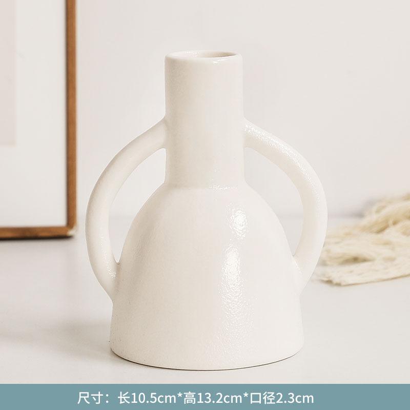 Simple Art Cutout Ceramic black Vase Living Room Dining Table Decoration Creative Amphora Special-shaped Vase Flower Home Decor