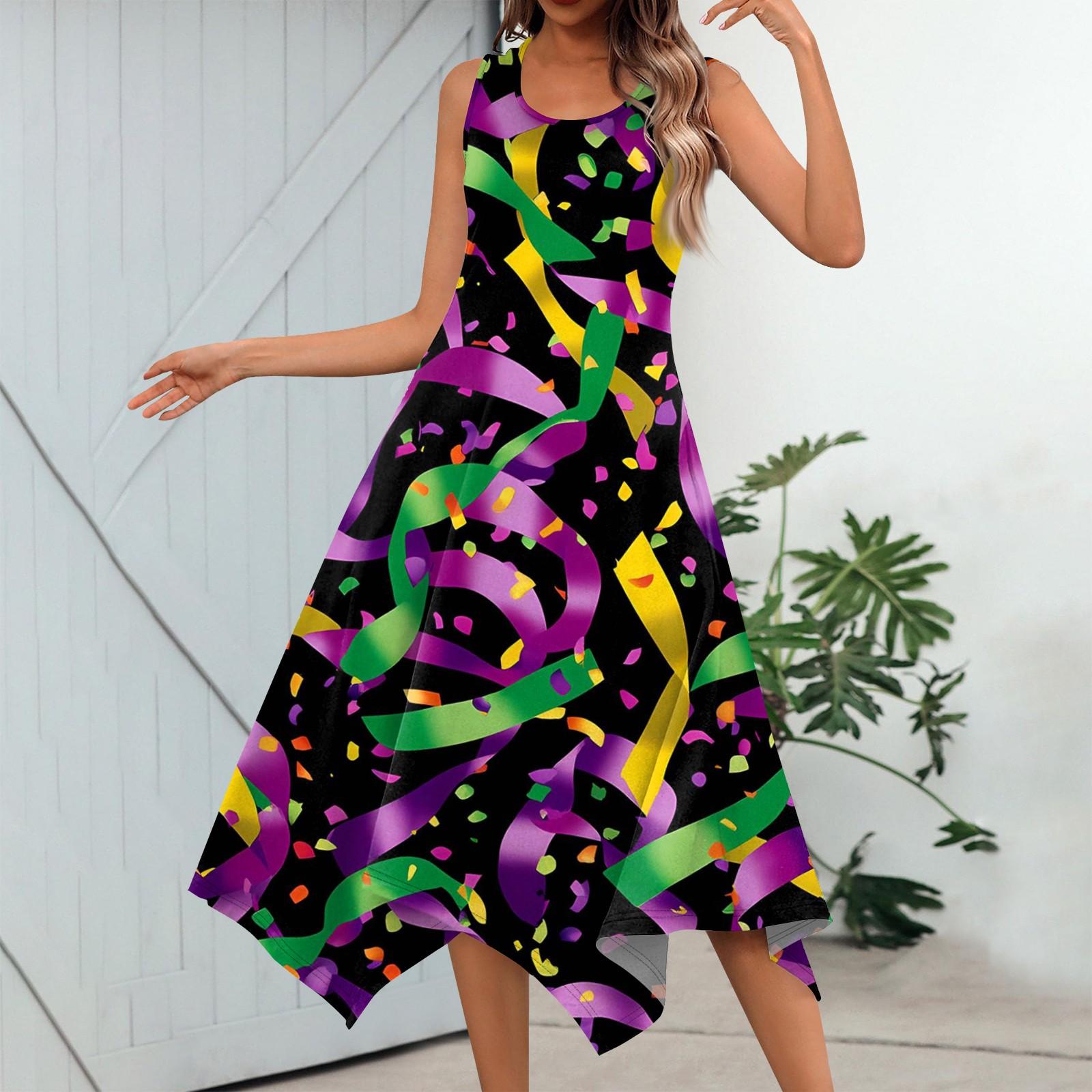 

Женское повседневное модное платье миди без рукавов с круглым вырезом и нерегулярным подолом S фиолетовый