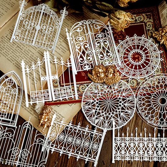 10Pcs/Set Scrapbooking Pad Lace Pattern Easy To Use Lightweight Craft Material Journaling Paper for Home