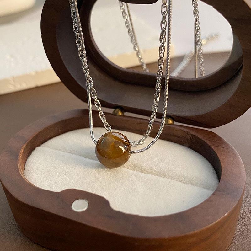 Women's High-End Tiger Eye Clavicle Necklace - Light Luxury Y2K Sweater Chain