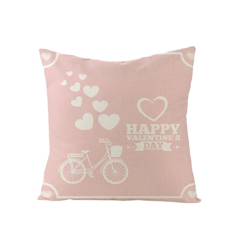 Valentine's Day Pillowcase Floral Series Square Polyester Pillowcase Home Cushion Cover