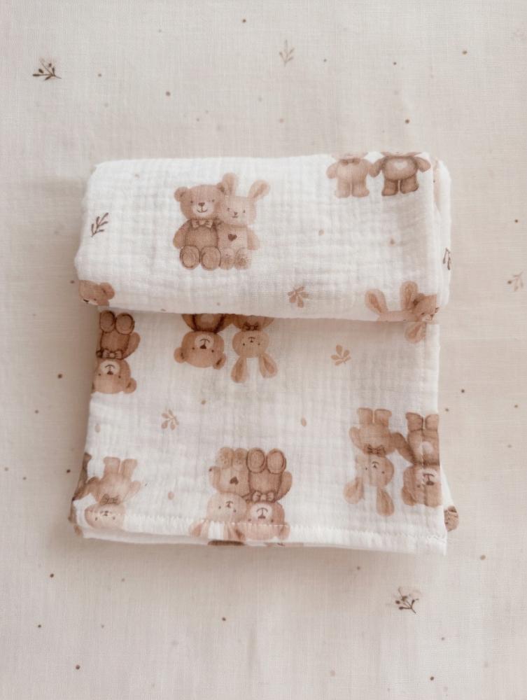 Muslin fitted sheet for a crib 120*60 (cuddle friends)