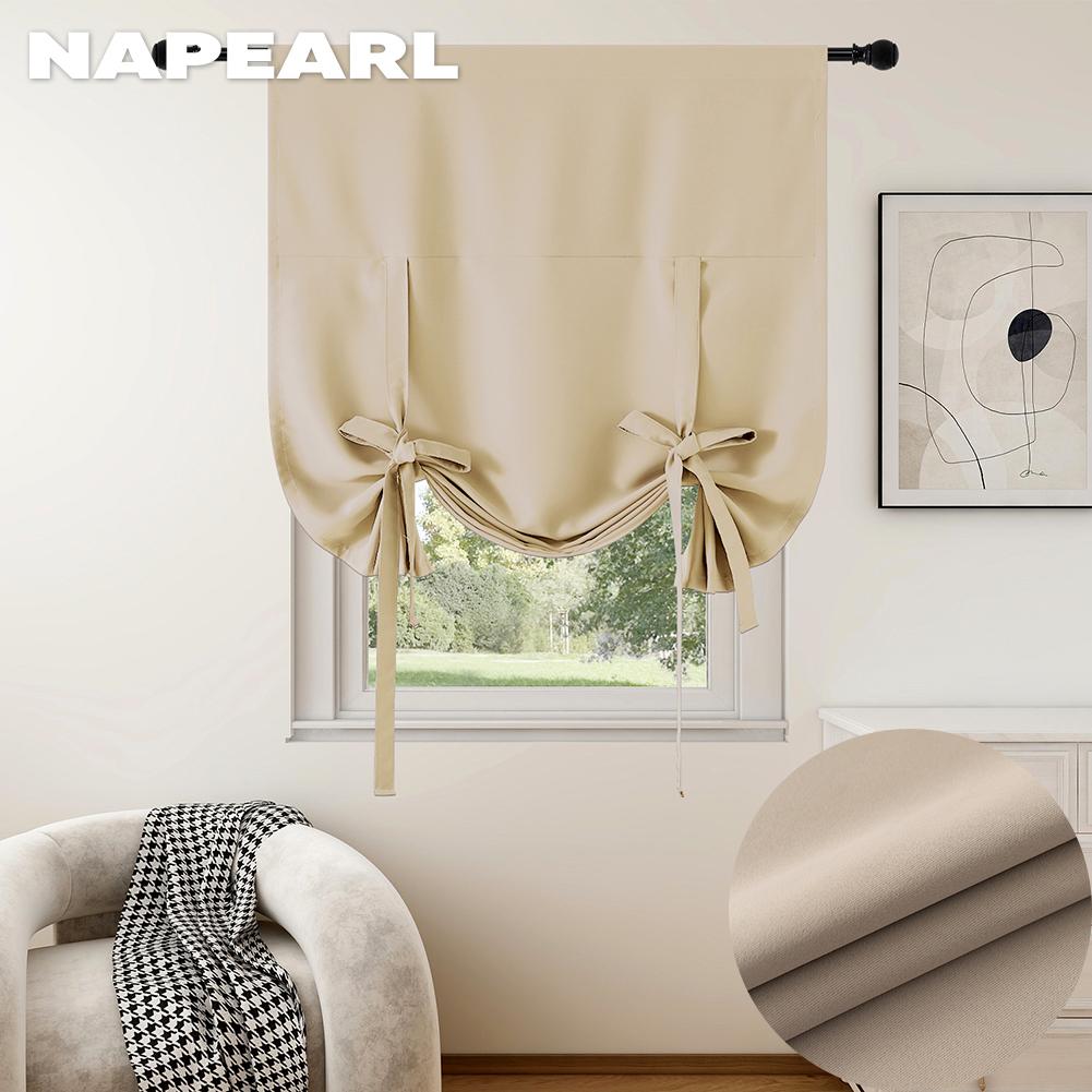 1PC NAPEARL Módní a minimalistický jednobarevný polyesterový vláknitý závěs s krátkým závěsem Dekorativní závěs kuchyňských dvířek
