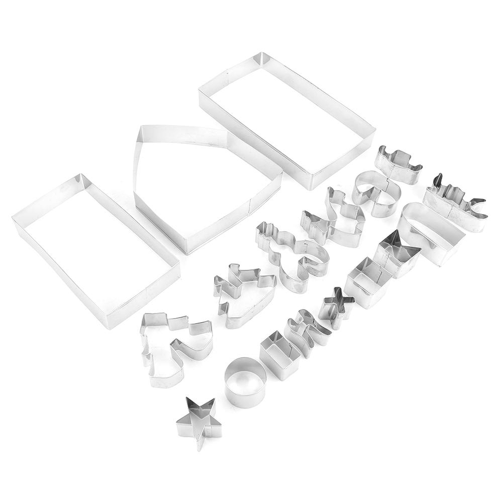 18 stk/sett Rustfritt stål Kakeform Kuttersett Jul DIY Husformer Bakeverktøy