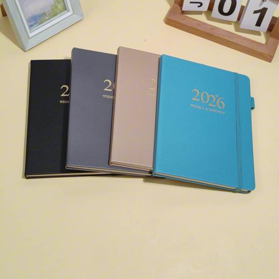2026 Planner A5 Notebook 144 Sheets Hardcover Daily Journal Calendar Multifunctional Work-Life Balance Schedule for Travel College Home