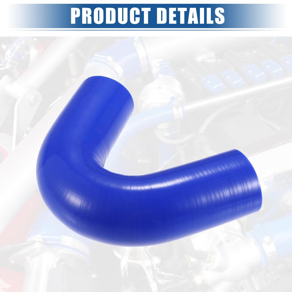 X AUTOHAUX Silicone Reducer Hose Pipe Bend Turbo Intercooler 135 Degree Elbow Inner Diameter 38mm Blue
