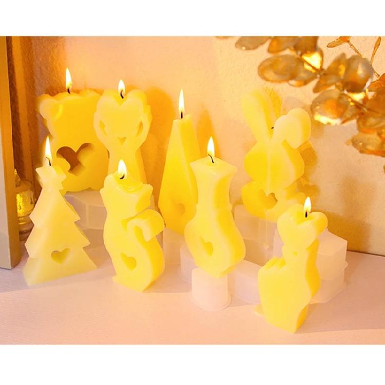 Bear Rabbit Candle Molds for DIY Candle Valentines Christmas Gift
