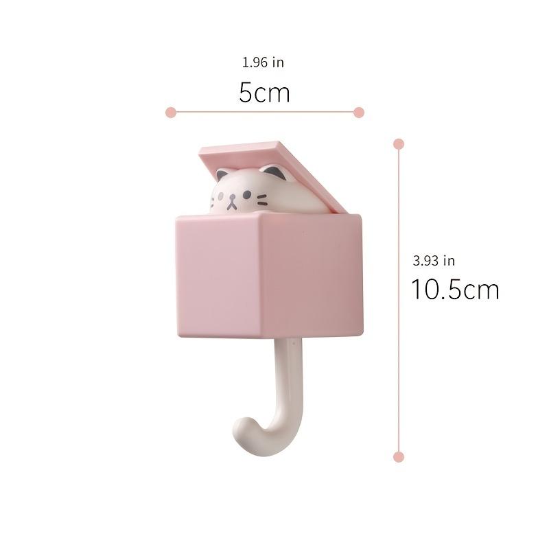 Cartoon Cat Hook Self Adhesive Dormitory Bedroom Door Hangers Hooks Key Umbrella Towel Cap Coat Rack Wall Animal Decoration Rack