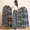 Women Casual Pants Wide Leg Elephant Print Elastic Waist Adjustable Drawstring Loose Fit Trousers Travel Work Daily Wear