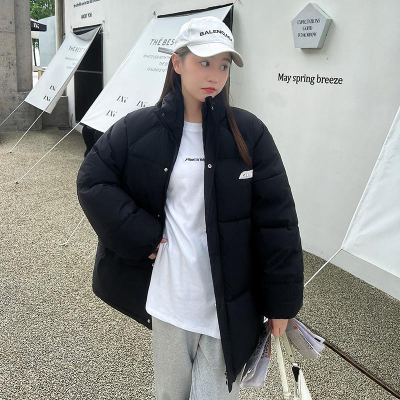 Women's Down Cotton-padded Winter Clothes, Loose Stand-up Collar Short Cotton-padded Clothes Thickened Students