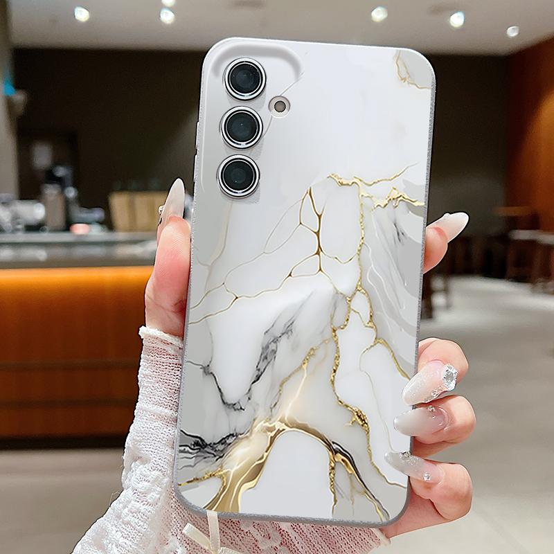 Colored Marble Patterned Phone Case For Samsung Galaxy S26 S25 S24 S23 Ultra S22 Plus S25 FE Edge Soft TPU Leather Texture Cover