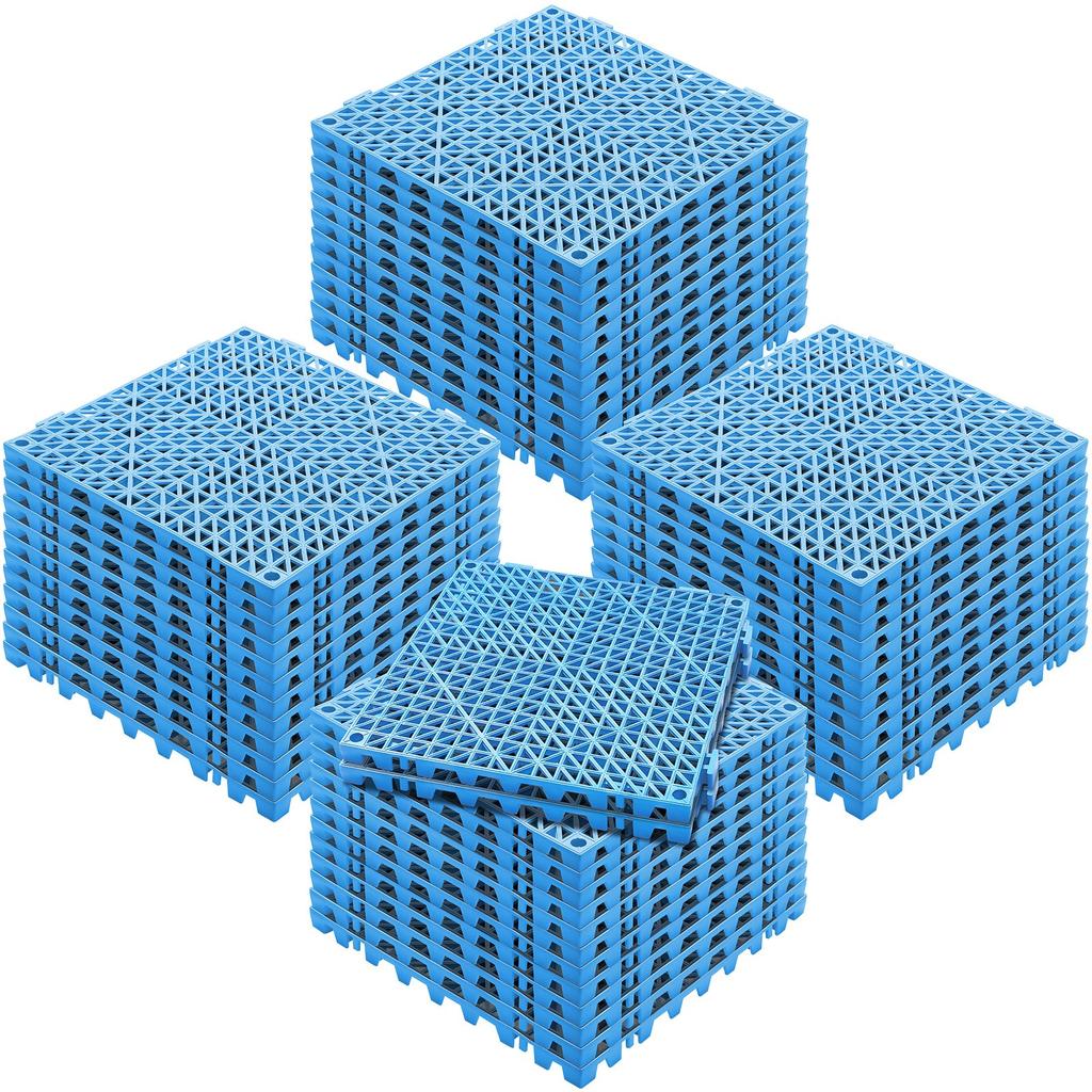 VEVOR Modular Interlocking Cushion, 50 Pack 30 X 30 Cm Splicing Drainage Mats, Soft PVC Interlocking Drainage Floor Tiles