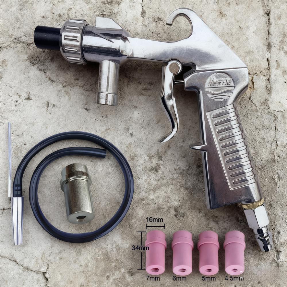 Sandstrahlpistolen-Set für Autos, Rostentfernungswerkzeug für Glas, Sandstrahlpistole mit Siphon-Zuführung, Düse zur Rostentfernung, Schleifmaschine