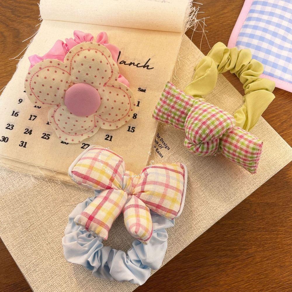 Korean Style Sweet Hair Ring Ponytail Holder Polka Dot Hair Tie Bowknot Hair Rope  Hair Accessory