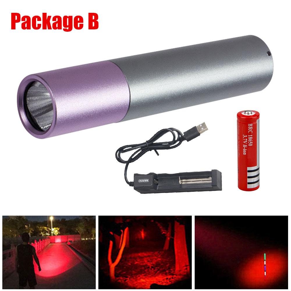 Red Light Penlight One Mode Red Light Flashlight for Camping Hiking Animal Protecting Beekeeping Detecting Aviation Night Vision