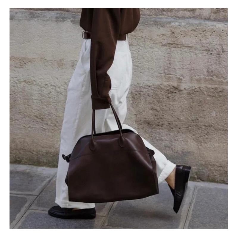 THE ROW Margaux 15 Semišová taška - Velkokapacitní podzimní/zimní dojíždějící aktovka