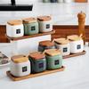Japanese Style Kitchen Frosted Ceramic Spice Jar Set Creative Simple Seasoning Box 3-piece Set Salt, Sugar and Pepper Shakers