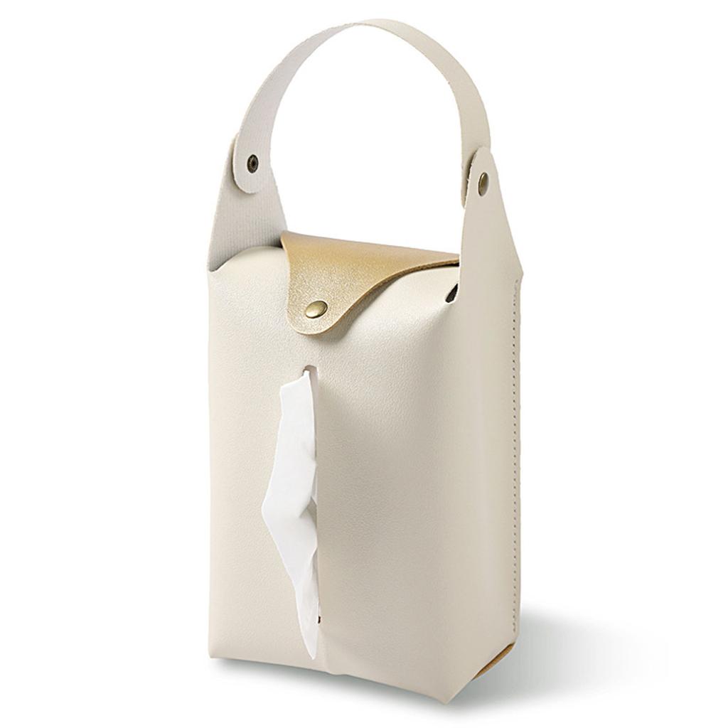 Car Hanging Tissue Box Leather Paper Towel Storage Truck Bag Family Trip Organizer Vehicle Decoration Headrest Tissue Holder