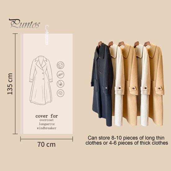 Vacuum Compression Garment Bag Hook Hanging Style Clothes Storage Bag Clothing Dust Cover Organizing Bag