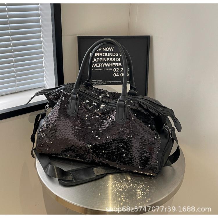 

Large capacity short-distance travel bag, casual business trip, light portable duffel bag, sequined travel bag, fitness bag
