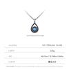 Collier Goutte d'Eau Dorée Noire en Argent Sterling 925 Pendentif Yeux Bleus Charmants Colliers pour Femmes Bijoux Fins