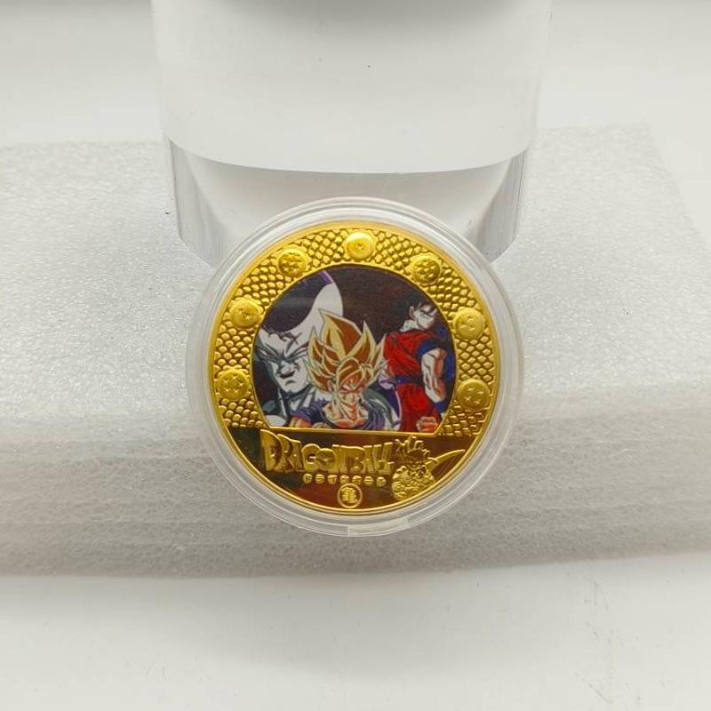 Dragon Ball Commemorative Medal, Colorful, Classic, Anime, Gold Coin, Creative Small Coin, Sun Wukong Coin, Children's Toy, Stocking Stuffers