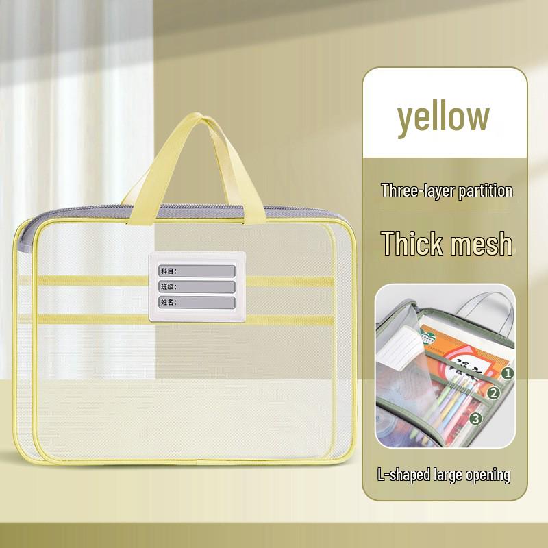 Best-Selling Transparent Student Mesh Handbag with L-Shaped Zipper