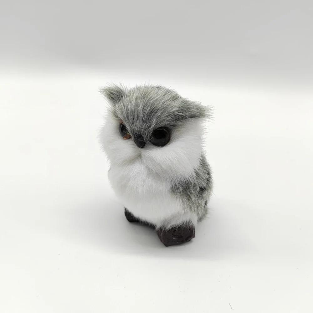 Simulation Owl Exquisite Ornament Cute Lovely Furry Home Decoration Ornament Adornment Simulation Plush Model  Kids Room Gift