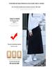 Gray A-line High Waist Women's Skirt - Spring/Autumn 2025 Tencel Hip-Hugging Mid-length with Split