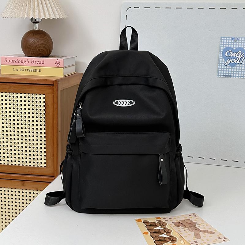 Solid Color Student School Bag Women's Large Capacity Backpack Campus Backpack