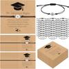 The Adventure Begins Graduation Compass Bracelet Hand Woven Meaningful Keepsake Friendship String Bracelet Doctoral Cap Gift Box