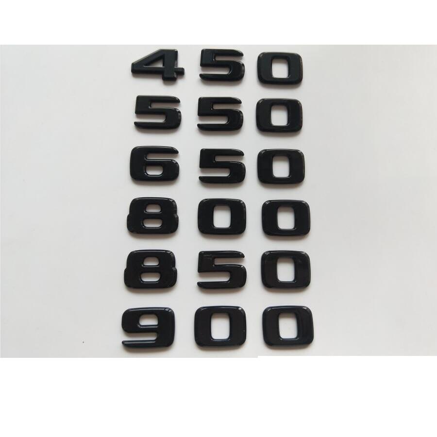 Brilliant Shiny Gloss Black Letters Number Trunk Emblems 450 500 550 580 600 650 700 800 850 880 900 6 0 0