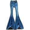 2024 High Waist Flare Jeans: Chic, Raw-Edge, Wide-Leg Trousers for Women