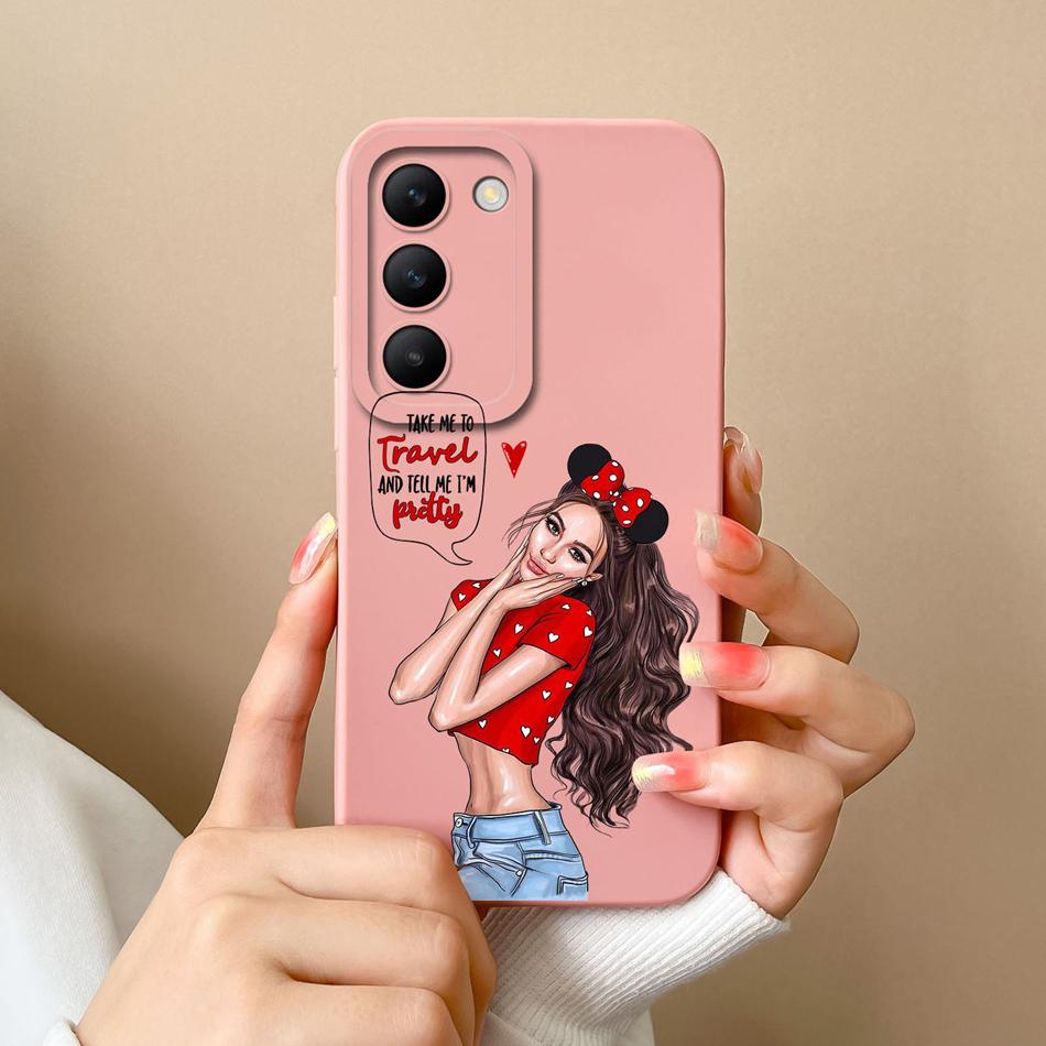 For Vivo V30 Lite V30E V30SE Phone Case Cool Bear Full Coverage Anti Drop Bumper For Vivo V30Lite V30 SE Liquid Silicone Fundas