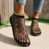 Women's Sandals 2024 Hot Selling Hollow Sexy Water Diamond Flat Bottom Mesh Sandals New Outdoor Women's Slippers Sandal