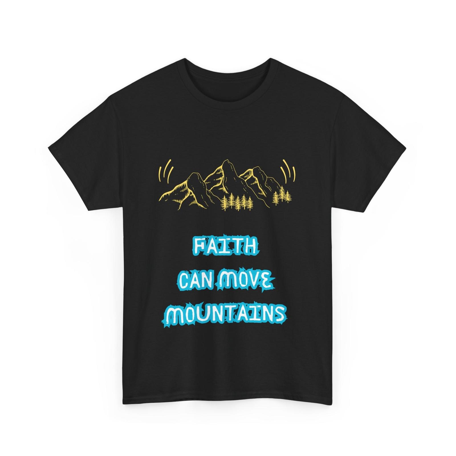 Faith Can Move Mountains Unisex Tee, Inspirational Graphic T-Shirt, Spirituality XXXL