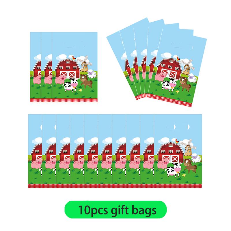 Farm Cartoon Animals Birthday Decoration Party Supplies Tableware Balloons Cup Plates Set Backdrop Banner Birthday Cake Deco Kit