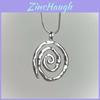 Geometric Titanium Steel Pendant Necklace For Women With Snake Chain Style