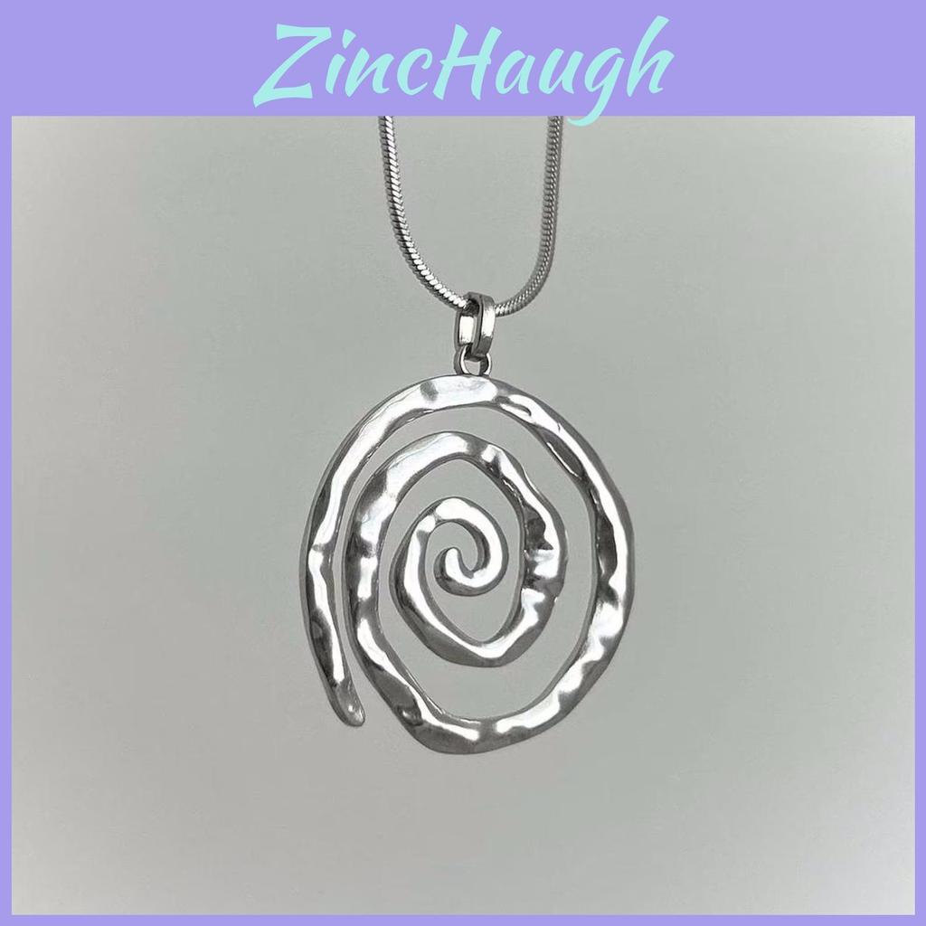 Geometric Titanium Steel Pendant Necklace For Women With Snake Chain Style
