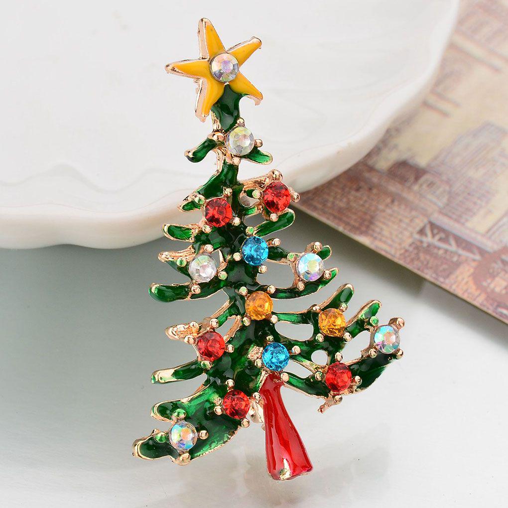 Christmas Design Women Girls Brooch Plated Alloy Breastpin Clothes Pin Jewelry Birthday Gifts